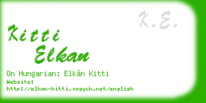 kitti elkan business card