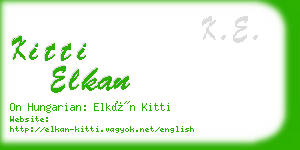 kitti elkan business card